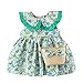 WOYAOFEI Robe Bébé Robe d'été Princesse Vêtements Décontracté Filles Robe Enfant Robe Manches Courtes Été Avion Manches Volants Col de Poupée Mignon Fille 6 Mois 3 Ans - Vert - 2-3 ans