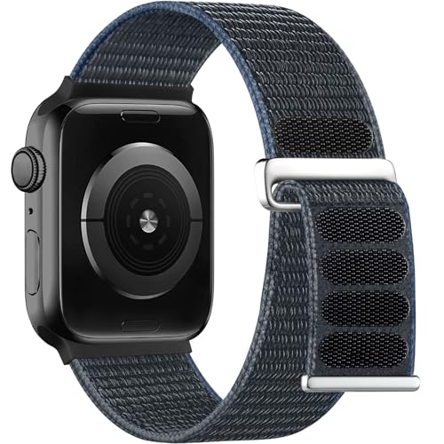 Nylon Solo Loop Bands Compatible with 44mm Apple Watch Band Men 40mm 45mm 41mm 42mm 38mm 49mm 42mm for Women, Adjustable Breathable Replacement Wristband for iWatch Ultra SE Series 9 8 7 6 5 4 3 2 1