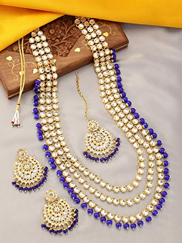 Image of Peora Ethnic Traditional Kundan Bridal Jewelry Set Gift for Women