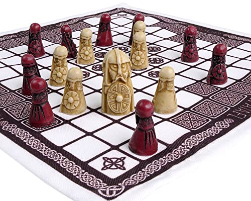 Image of Regency Chess Hnefatafl - Cardinal Edition (Red Pieces) - 2 Player Viking Strategy Game - Ages 16+