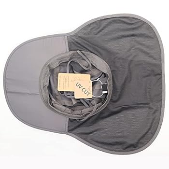 WANYING Unisex Outdoor Activities UV Protecting Sun Caps With Neck Flap 12cm Large Brim