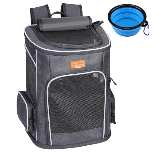 Morpilot Zaino per Cani e Gatti 7kg, Trasportino per Cani Taglia Piccola con Cinturino di Sicurezza Interno, Zaino Gatto per Viaggo e Campeggio Portatile Zaino Cane