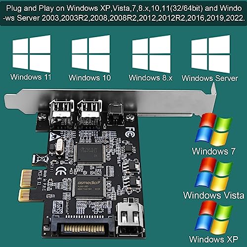 Image of 4-Ports PCIE 1394A Firewire 400 Card for Windows OS and MAC OS PCs, TI TSB43AB23, 3X 6Pin and 1X 4Pin 1394A Interface, with 4Pin to 6Pin 1394A Cables and Low Profile Bracket (PCIE-TSB43AB23)