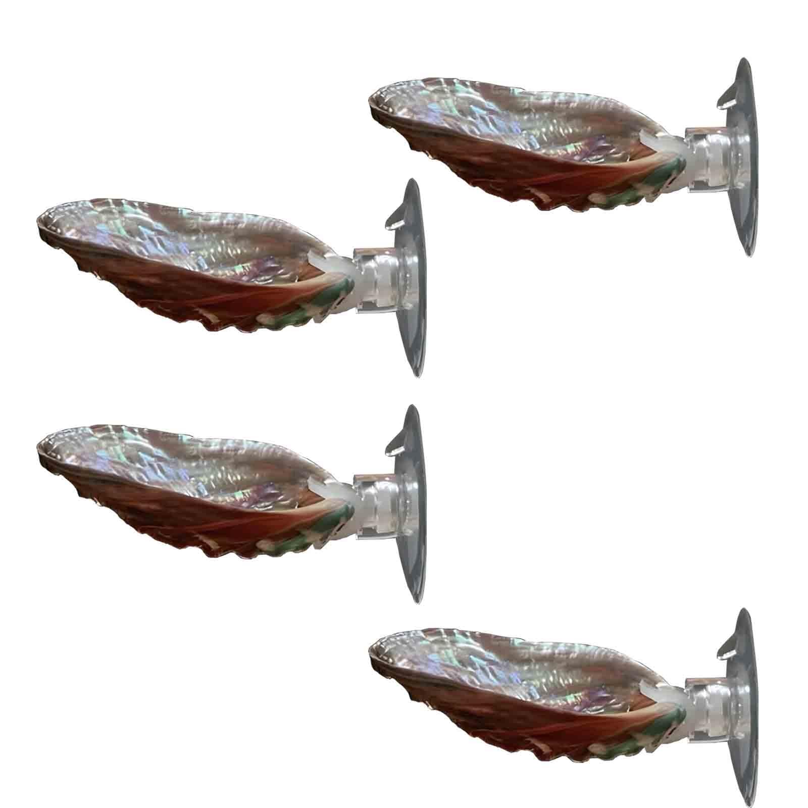 HAJHI Natural Scallops Betta Fish Tank Decor Suction Cups Betta Hammock Comfortable Resting Area Betta Bed for Sleeping Hiding Playing(Abalone shells - 4 pcs)
