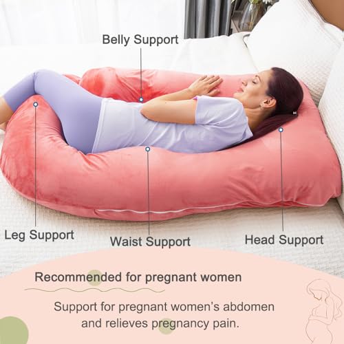 Image of 60 Inch Pregnancy Pillow for Sleeping (RED)