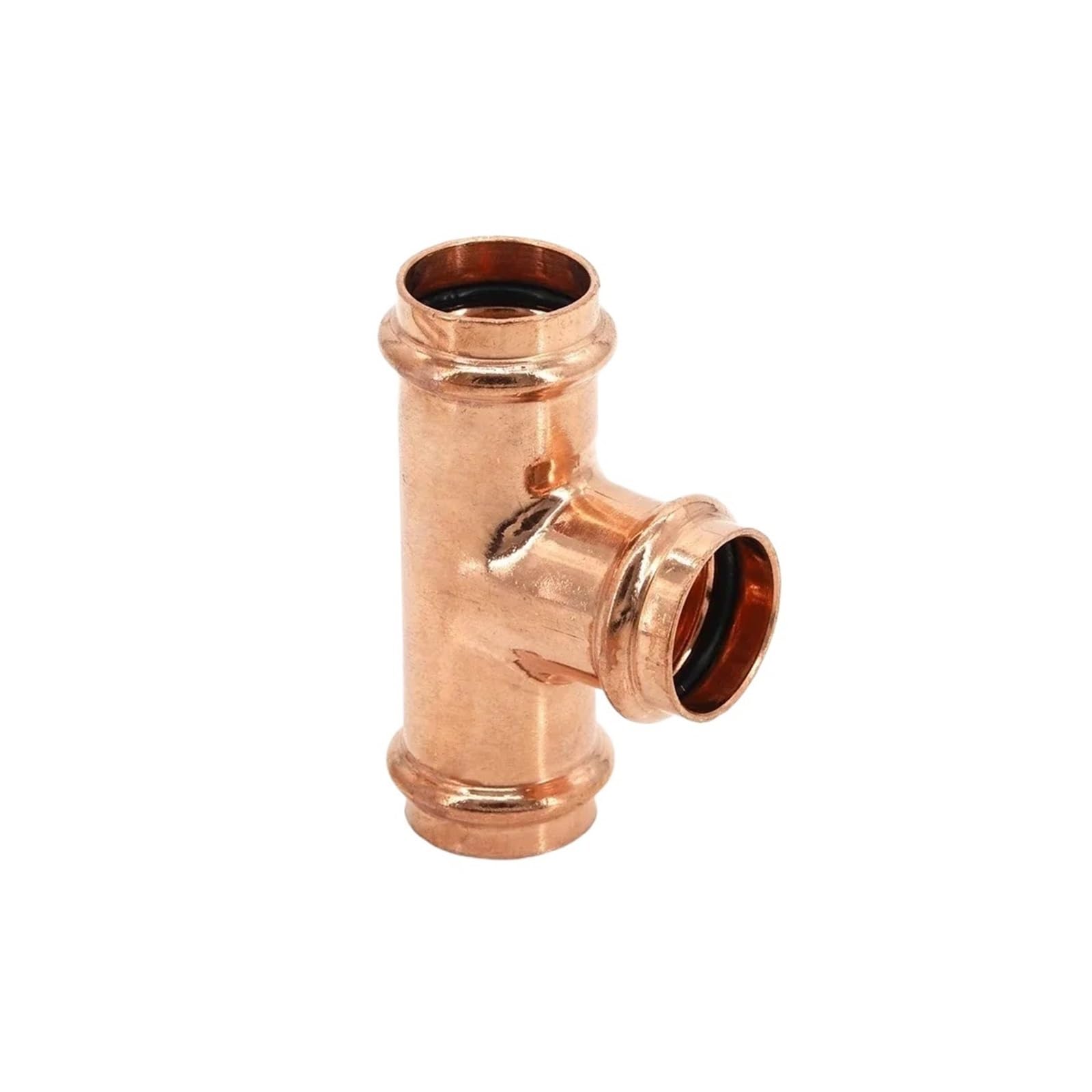 ID 15-54mm Miedziana złączka ciśnieniowa z podwójnym zaciskiem Trójnik o tej samej średnicy Złącze do podgrzewania wody w kształcie litery T/V(ID35mm,Normal For Water)