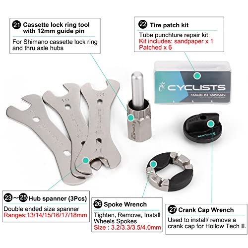 27-Piece Bike Tool Kit - Mountain/Road Bike Repair Kit with Storage Case