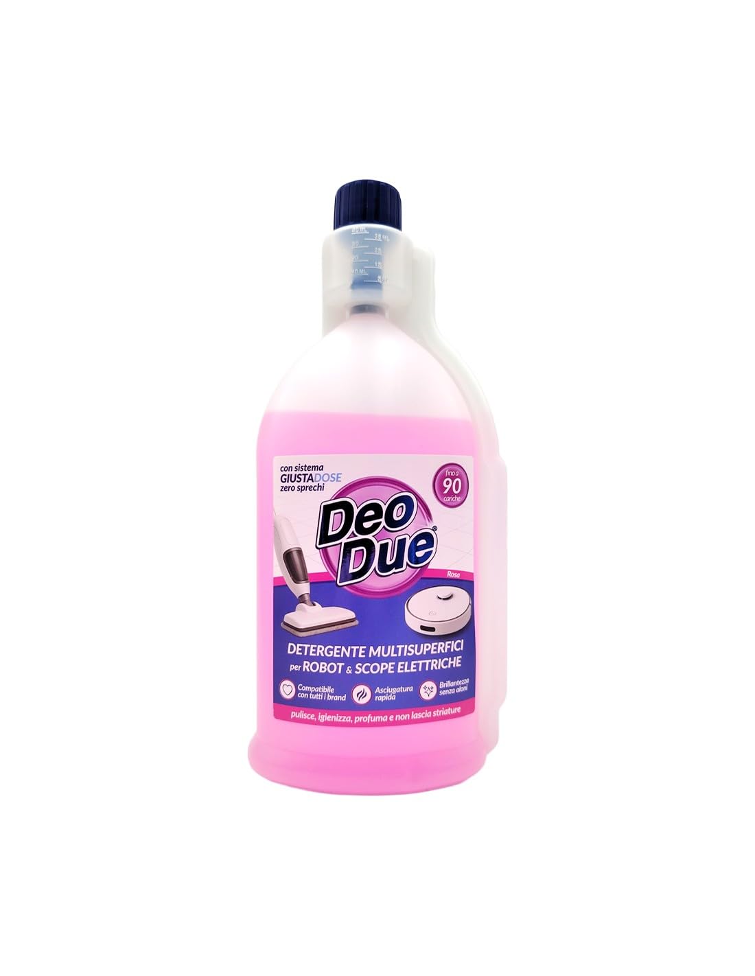 Pacchetto di prova Deo Due Detergente concentrato per la pulizia dei pavimenti con robot aspirapolvere e aspirapolvere per la polvere 3 x 900 ml / 3 Varie profumazioni + Beni Culinari Portachiavi