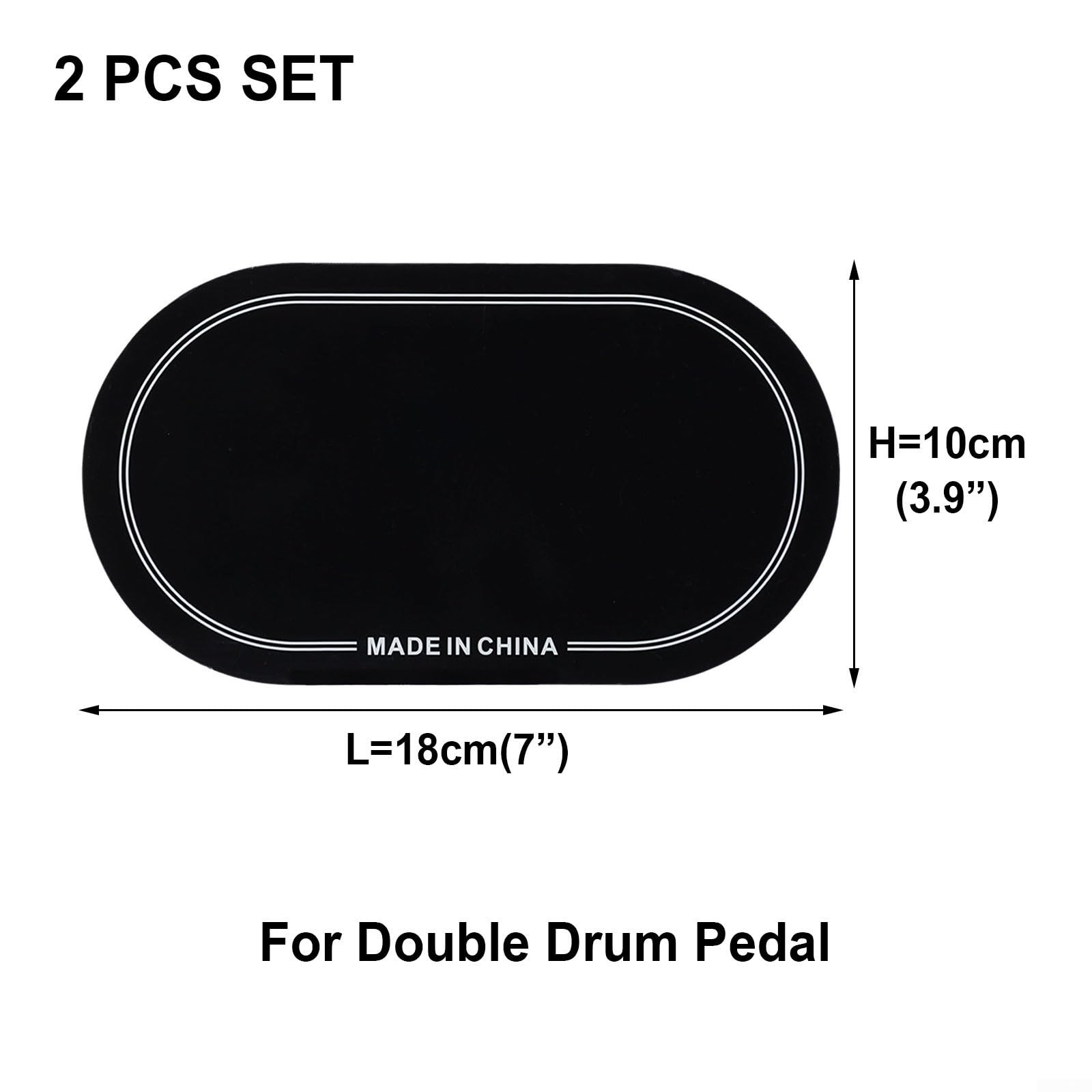 Bass Drum Pedal Patch Protects Drumhead from Wear, Increases Attack for Better Sound (Black Double Pedal) - Image 2