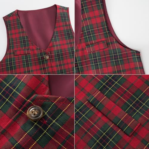 Image of ARTMINE Toddler Boy Clothes Suit Gentleman Wedding Outfits, Formal Dress Shirt+Bowtie+Vest+Pants