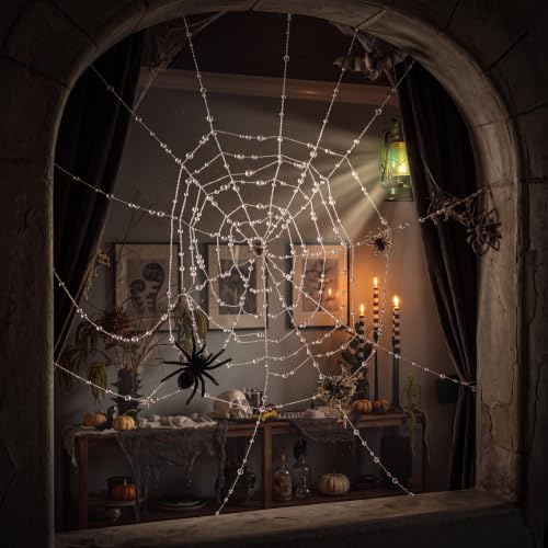 Lewtemi Crystal Spider Web Halloween Decor