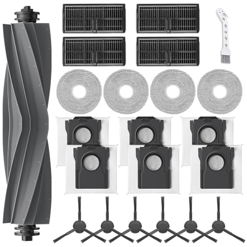 HoHumoca Zubehör kompatibel mit Dreame L10s Pro Ultra Heat /L10s Ultra Gen 2 /L40 Ultra AE /X30 Ultra für Mova E30 Ultra 1 Gummi-Hauptbürste 4 Filter 6 Staubbeutel 4 Wischtücher 6 Seitenbürsten