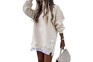 CHICME Women's Long Sleeve Zipper Slit Casual Sweatshirt