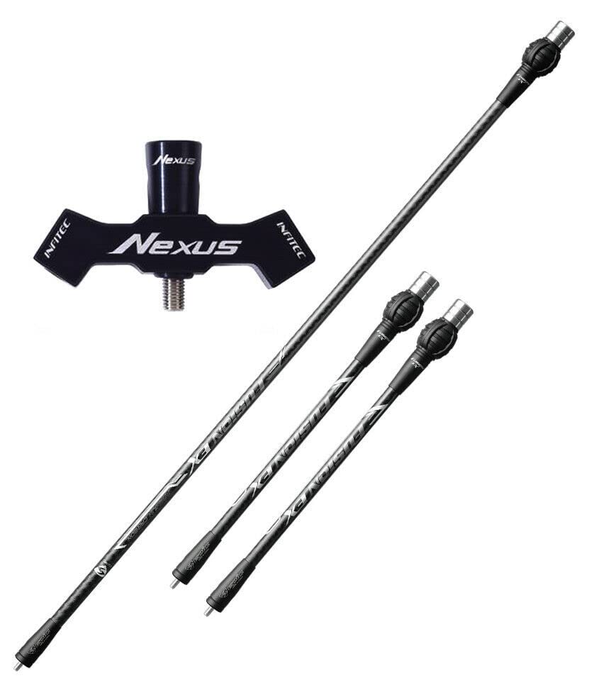 CartelEpic Fusion EX High Modulus Cross Carbon 30'' & 12'' Stabilizer & Nexus V-Bar Set, Matte Black