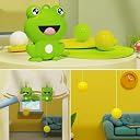 DAONPHARI Portable Indoor Hanging Table Tennis with Balls Interaction Birthday Frog Five Ball Hanging Table Tennis Paddles Exerciser Door Frame Random Color Bat gallery image