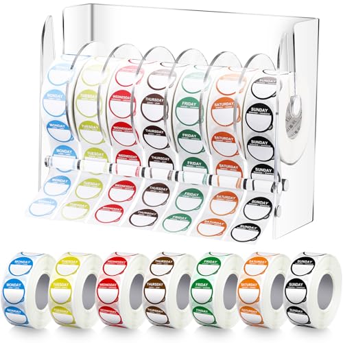Distributeur d'étiquettes réglables en acrylique transparent avec 7000 stickers