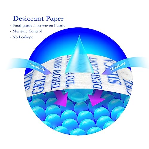 Image of 50g Silica Gel Desiccant Packets (15 Packs), Humidity Moisture Absorbers | Rechargeable Desiccant Bag for Home First Aid Kits; Moisture Control Dehumidifier Packs for Storage; Tear-resistant Packaging