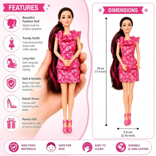 Image of Alia Super Mega Mart Doll Playset with Shopping Accessories | Fashion Doll, Grocery Store Play Set with Cart, Counter, Refrigerator & Food Items | Pretend Play Toy for Girls 3+ Years