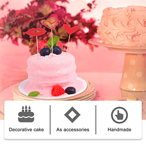 SOIMISS 24Pcs Dia Dos Namorados Inserção Bolo Toppers Picaretas Bolo Romântico Bolo Decorações de Pa