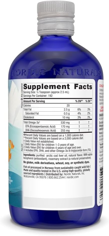 Nordic Naturals Children’s DHA, Strawberry - 16 oz for Kids - 530 mg Omega-3 with EPA & DHA - Brain Development & Function - Non-GMO - 192 Servings - Image 4