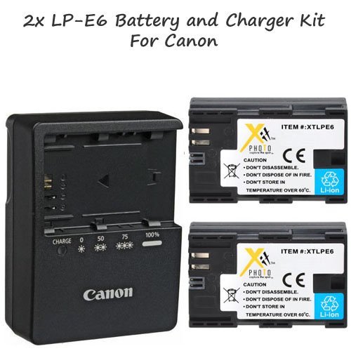 LC-E6 Battery Charger + 2 LP-E6 Li-Ion Batteries For Cameras……