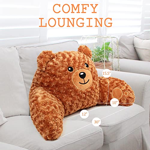 Benben Reading Pillow For Kids Adults Teens, Teddy Bear, Bed Pillow For Sitting Up In Bed, Backrest Pillow With Arms, Soft Plush Bed Rest Pillow For Back Support #TOP3