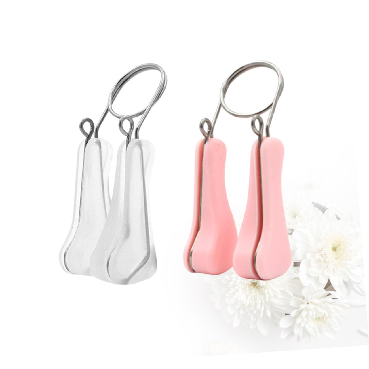 2pcs Nose Shaping Clip for Women Nose Lifting Tool Straightening Bridge Corrector Defined Contour White Pink