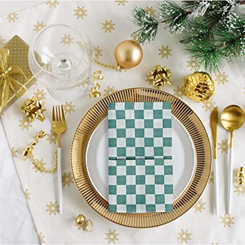 Weave Essentials 6 Pc Dinner Cloth Napkins - 50x50cm, Extra Large Linen Napkins, Ideal for Events, Home, Hotel & Restaurant Use, Luxury & Premium Table Napkins - (Christmas Green)