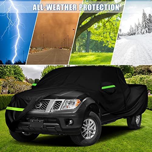 Image of Waterproof Truck Cover Replace for Nissan Frontier Crew Cab 5ft Bed, 6 Layers All Weather Truck Cover with Zipper Door for Snow Rain Dust Protection