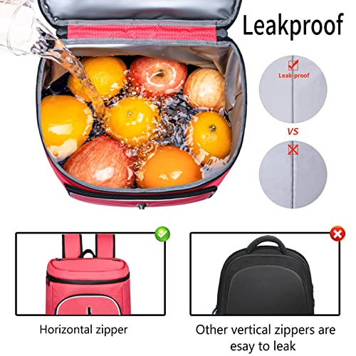 Image of FORICH Soft Cooler Backpack Insulated Waterproof Cooler Bag Leak Proof Portable Backpacks to Work Lunch Travel Beach Camping Hiking Picnic Fishing Beer for Men Women (Watermelon Red)