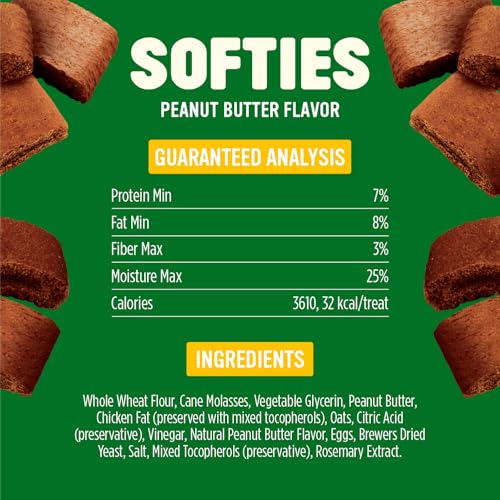 Blue Dog Bakery Natural Dog Treats, Softies, Peanut Butter Flavor, 16.2oz Bag, 1 Bag