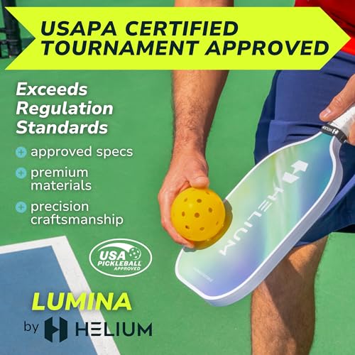 Image of Helium Pro Carbon Fiber Pickleball Paddles - USAPA Certified - High-Spin Texture, Lightweight Honeycomb Core