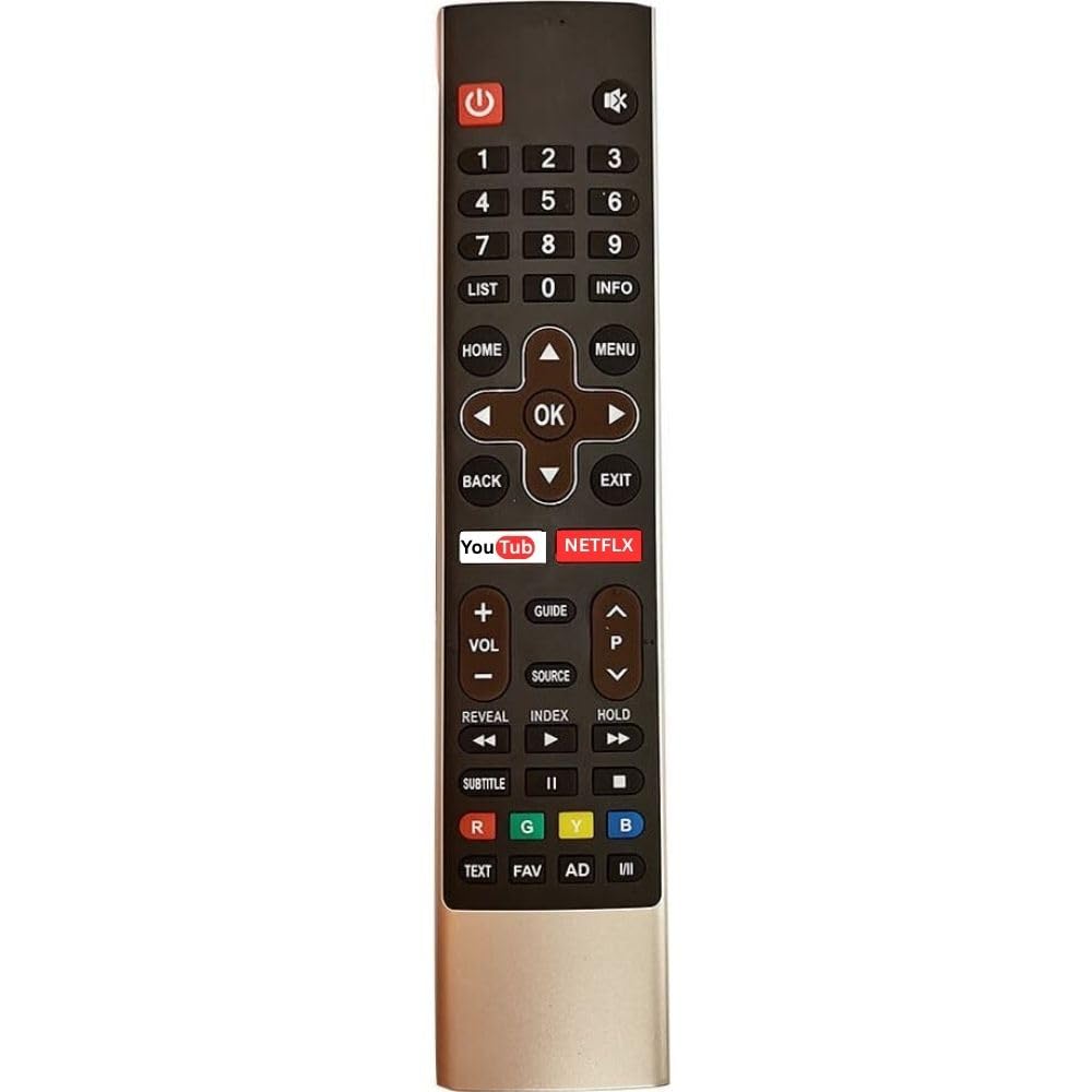 Remote Control Compatible with VU LED TV Remote with Non Voice (Black & Gold, VU-S-OAUHD75)