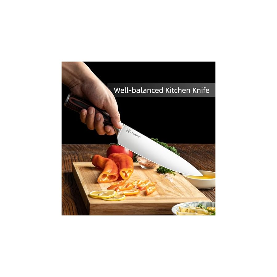 KEEMAKE-Knife-Set-Kitchen-Knives-14116-High-Carbon-Stainless-Steel-Professional-Chef-Knife-Set-of-3-Razor-Sharp-Japanese-Cooking-Knife KEEMAKE Knife Set Kitchen Knives - 1.4116 High Carbon Stainless Steel Professional Chef Knife Set of 3 - Razor Sharp Japanese Cooking Knife