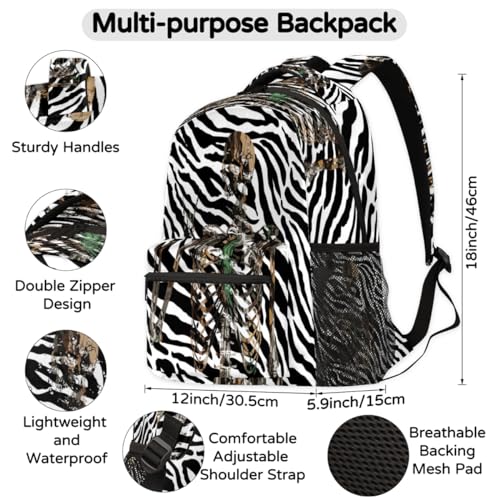 Sac à dos imprimé tête de mort zèbre pour ordinateur : libérez votre style unique - 2