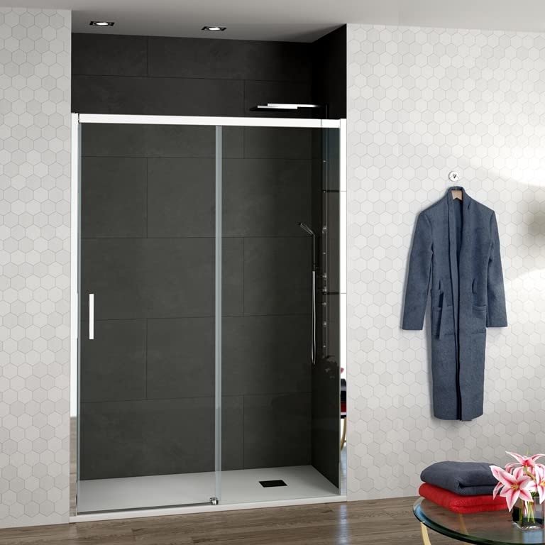 Decorban,Alicante,Mampara De Ducha Frontal,1 Puerta + 1 Fijo Derecha Altura Estandar 195 Cm Ancho 1425 Mm