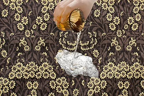 Image of The Furnishing Tree PVC Waterproof Microwave Oven Cover Compatible for Panasonic 23L NN-CT353BFDG Floral Pattern Brown Mustard