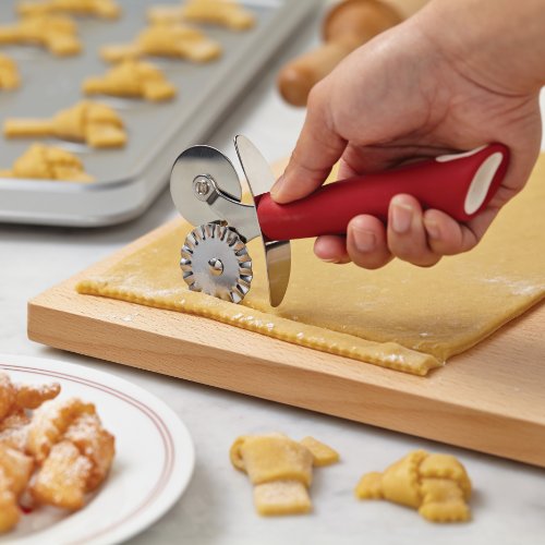 Cake Boss 59403 Stainless Steel Tools and Gadgets Pastry Wheel, Small, Red