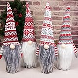 Doumeny Christmas Gnomes Wine Bottle Cover, 4Pcs Christmas Wine Bottle Topper Santa Plush Wine Bottle Cover Xmas Champagne Wine Bottle Decorative Bags for Wedding Holiday Wine Tasting Party Favors