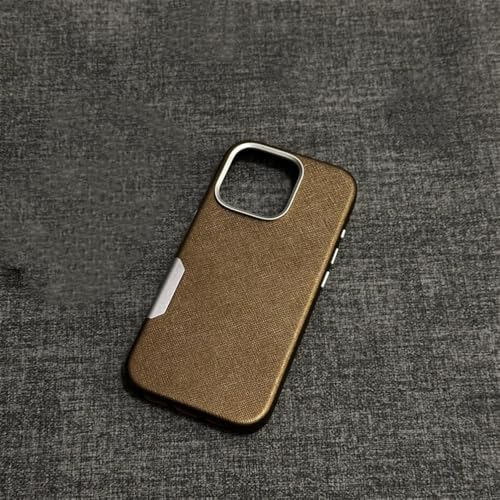 Coque de Chargement sans Fil pour iPhone 15 Pro Max en Cuir avec Protection Objectif