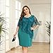 SeSe Code Mother of The Bride Dresses for Wedding, 2026 Summer Guest Mesh Cape Overlay Bodycon Knee Length Party Cocktail Formal Pencil Dress Green 2XL