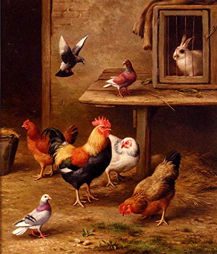 Peinture à l'huile faite à la main d'un coq ou lapin, le cadeau mémorable pour passionnés