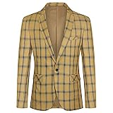 YOUTHUP Sakko Herren Sportlich Anzugjacke Slim Fit Karierter Blazer Großformat Freizeit Jackett Business Hochzeit Sakko