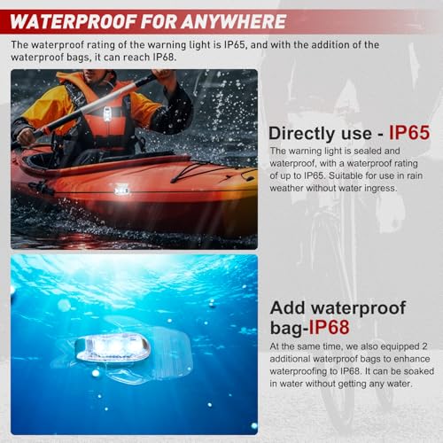 Image of Nilight LED Safety Light 4PCS White Marine Navigation Bike Tail Lights Three Modes Waterproof Reflective Gear Clip On Flash Strobe Indicator Lamp for Night Boating Fishing Cycling Jogging