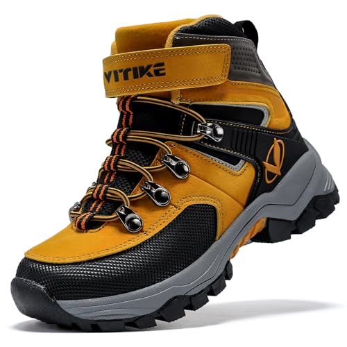 Littleplum Boys Snow Boots Winter Warm Booties Antiskid Hiking Outdoor Shoes Ankle Boots for Kids