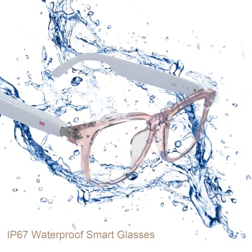 Image of AI Smart Glasses, Anti Blue Light Bluetooth Translation Glasses with 164 Hands-Free Calls & Audio Multifunctional Smart Sunglasses for Men Women Travel Trade Business (KL01-White-Color-Change-Lens)