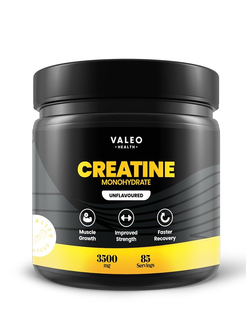 Valeo Creatine Monohydrate Powder 300g (85 Servings) | Micronized & Pure Creatine for Muscle Growth, Strength, Power & Recovery | Unflavored, Easy-Mix Workout Supplement for Men & Women
