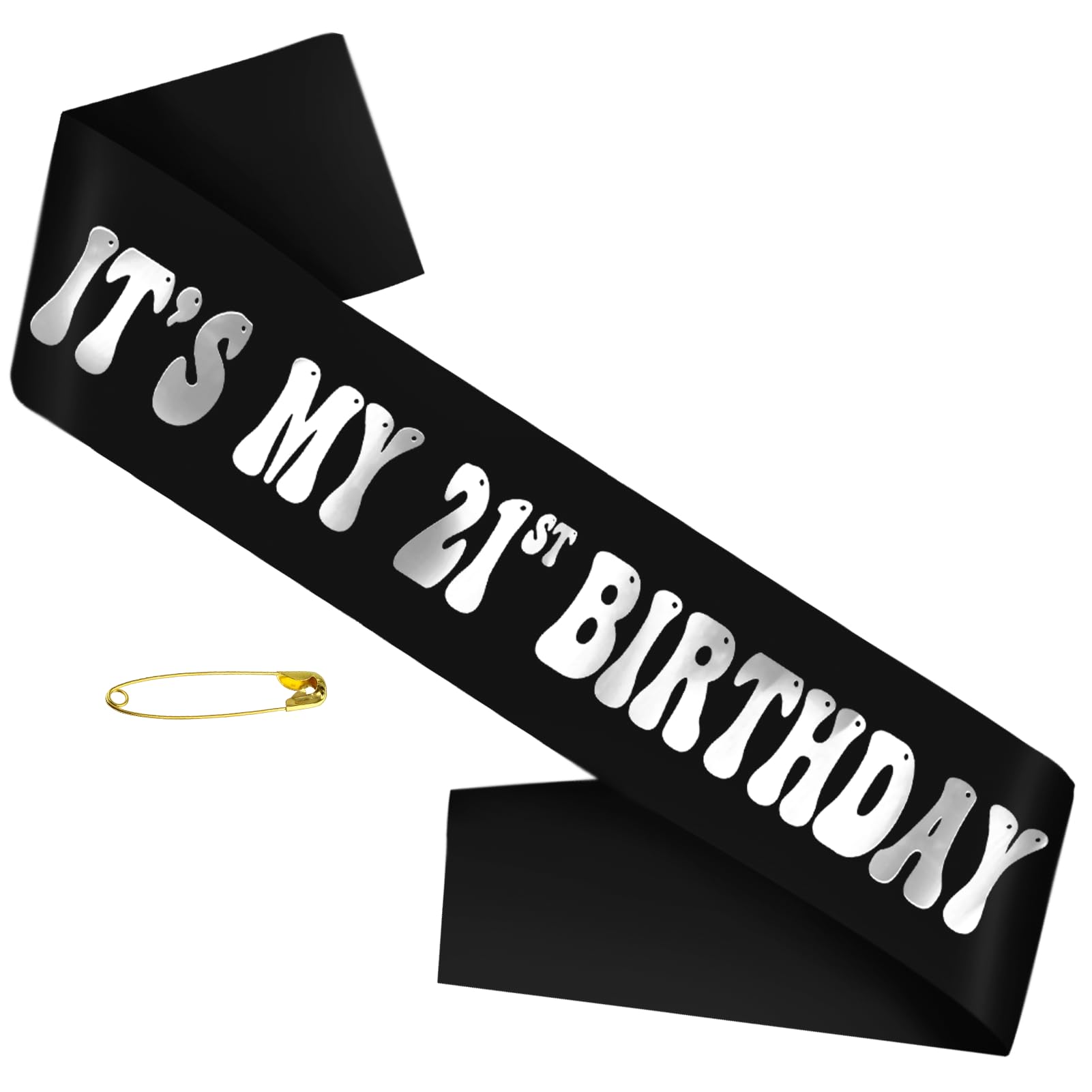 JXYCBZYing It's My 21st Birthday Sash Silver Foil, Black 21st Birthday Sash for Women, Finally 21 Bday Sashes, Ideal Twenty One Gifts, Happy 21 Bday Party Decorations, Ideas, Jokes and Favors