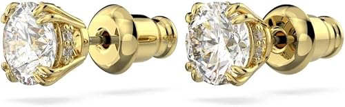 Swarovski Constella Earrings, White Brilliant Cut Crystals in a Gold Tone Plated Setting, from the Constella Collection - 8