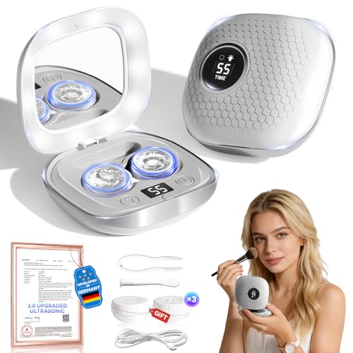 Image of Pro 3.0 Portable Ultrasonic Contact Lens Cleaner【Rechargeable】【50KHz Germany Super Motor】【Top1 Intelligent Chip-Smart Modes】 99% Brightness, Soft Contact Lens Tools Home Travel Use (Gray)